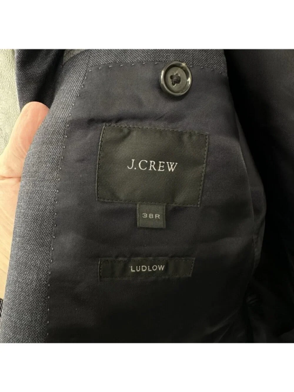J CREW LUDLOW jacket blazer charcoal gray 38R 100% wool tailored business preppy
